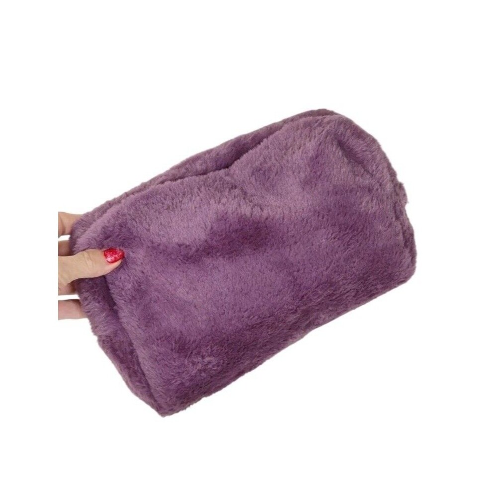 Plush Purple Cosmetic Bag Zippered